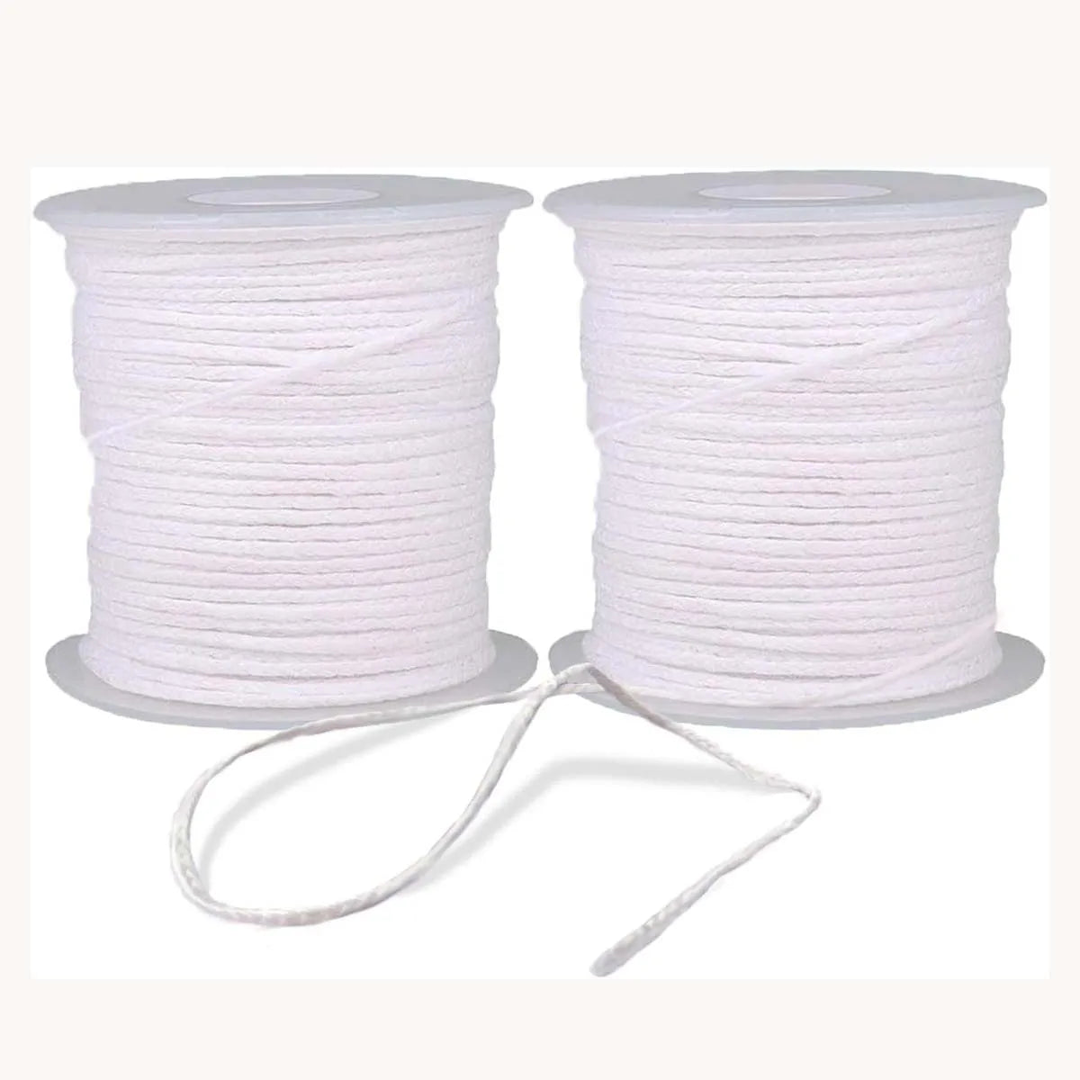 61m Cotton Braided Candle Wicks – 2-Roll DIY Candle Making Set