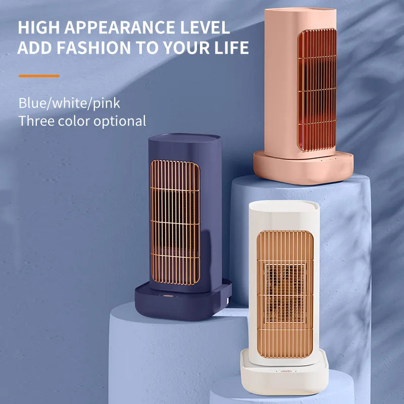 HOMEFISH Small Desktop Space Heater – Quiet & Fast Warming