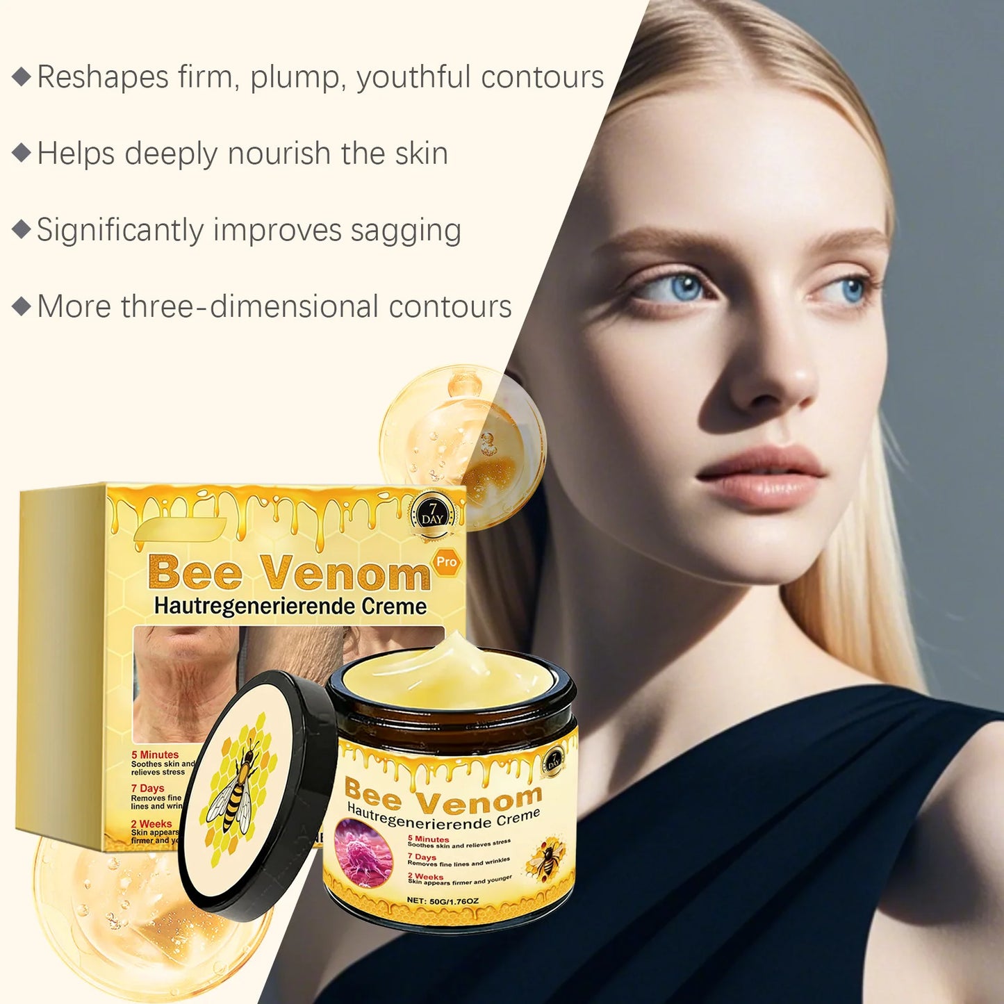 Bee Venom Cream for Skin Rejuvenation and Moisturizing Peaceful Pleasures Health and Wellness