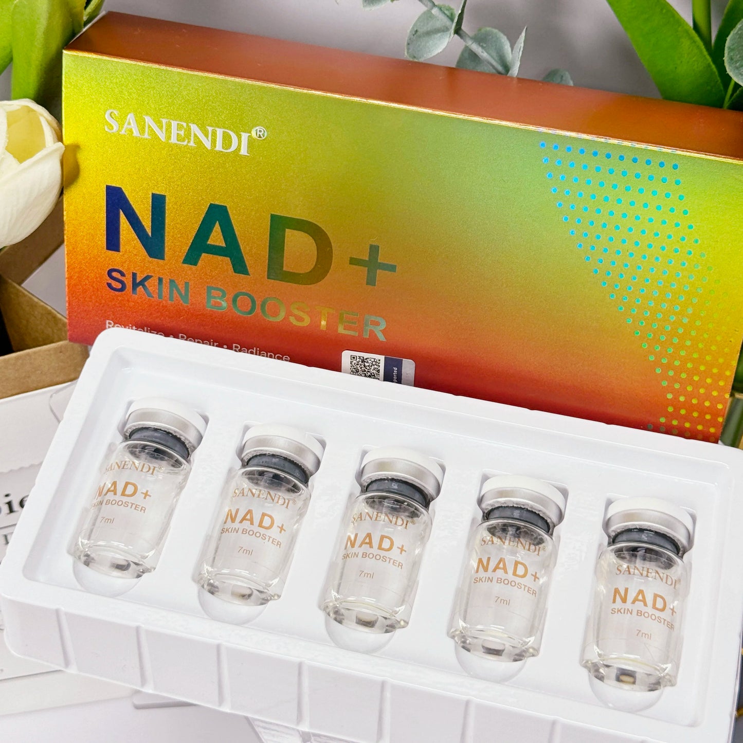 SANENDI NAD+ Serum 10 Vials – Hyaluronic Acid & Collagen Peptide