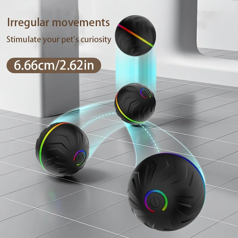 Intelligent dog toy, interactive pet toy, random rolling and jumping, colorful lights, long-lasting battery life of 4 hours, inc Peaceful Pleasures Health and Wellness