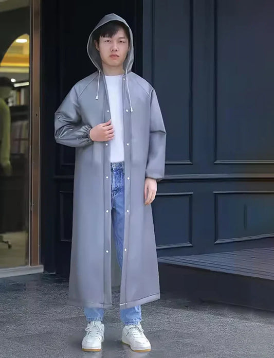 Waterproof EVA Hooded Long Raincoat – Unisex Outdoor Rain Jacket Hooded Rain Jacket Oasis Select