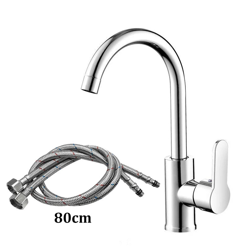 Single Handle Kitchen Faucet – Hot & Cold Stainless Steel