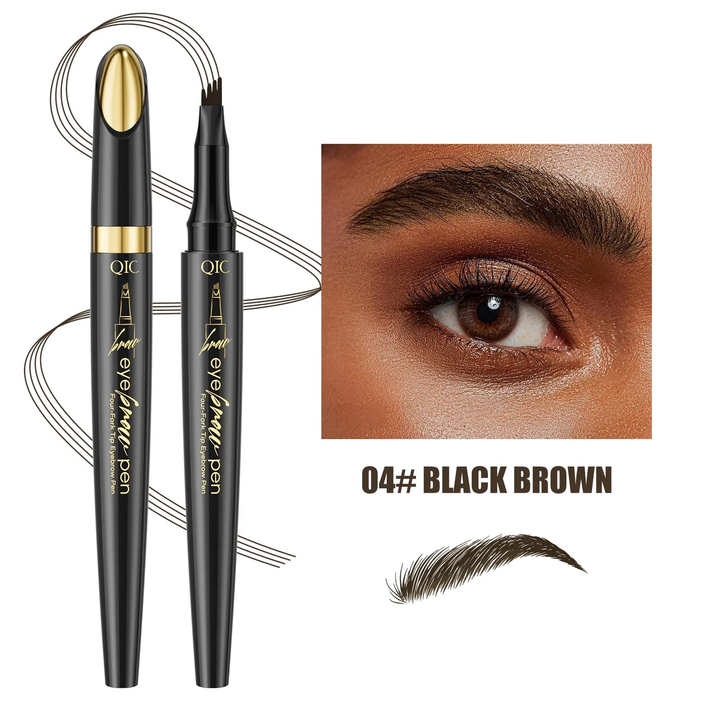 QIC 4-Point Microblading Eyebrow Pen – 5 Colors, Waterproof