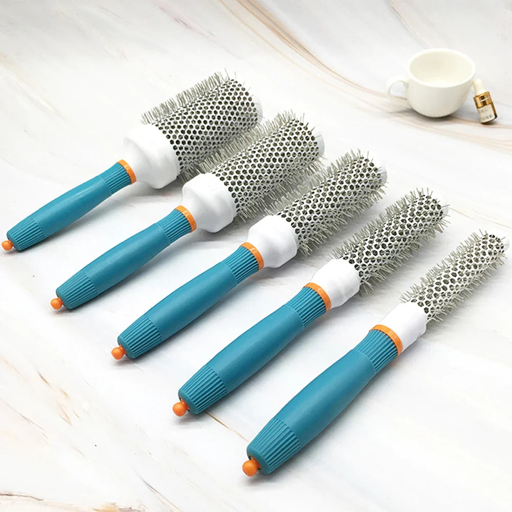 Professional Round Hair Brush & Comb Styling Set – Blue