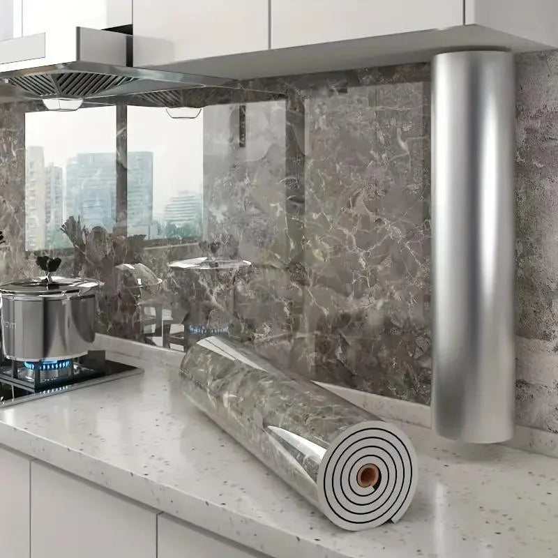 Marble Tile Peel & Stick Wallpaper – Waterproof Foam Wall Sticker