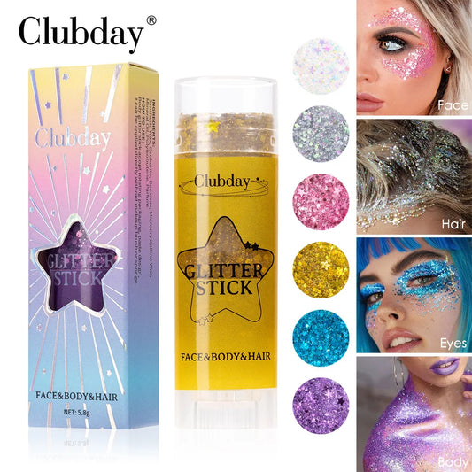 Glitter Gel Stick – Lip, Cheek & Body Sparkle Balm | High Shine Glitter Makeup Stick Oasis Select