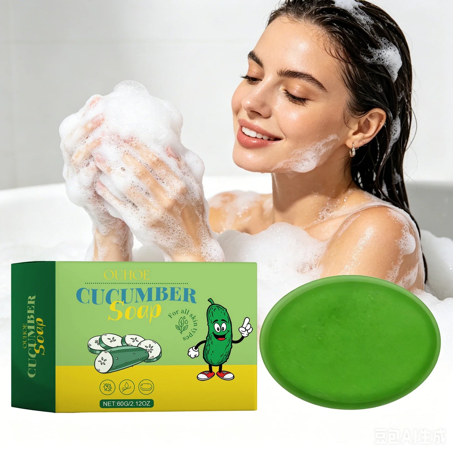 Cucumber Body Soap 60g – Oil Control, Deep Clean & Moisturizing
