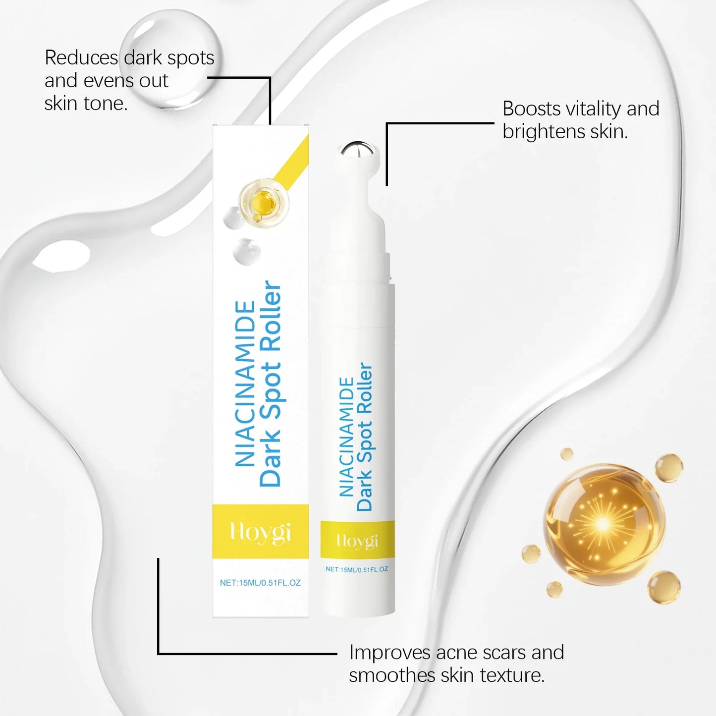 Hoygi Niacinamide Face Serum Roller 15ml – Brighten & Moisturize