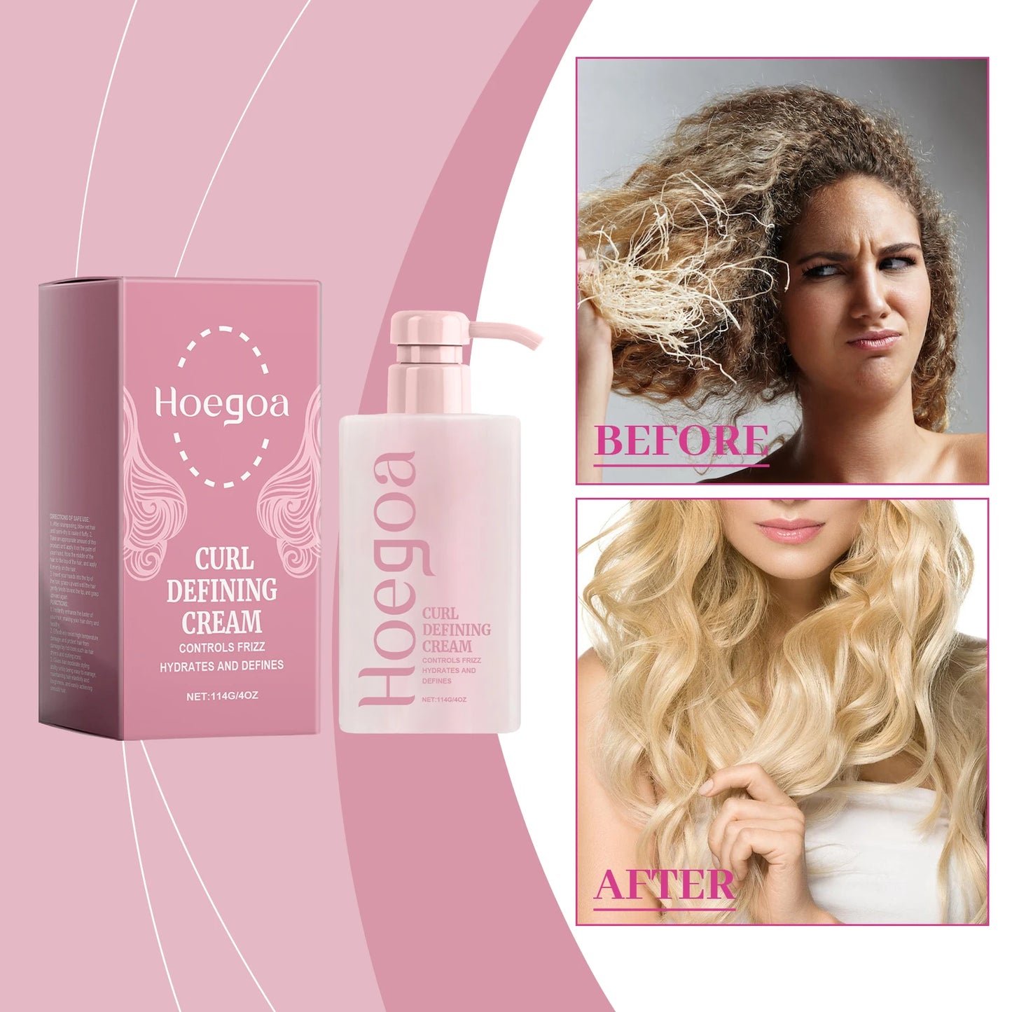 HOEGOA Curl Defining Cream | Shea Butter & Coconut Oil 140g