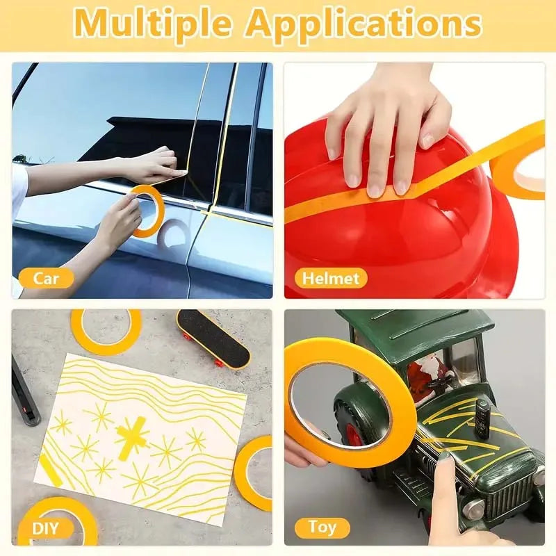 13mm Yellow Masking Tape 2-Pack – Car Paint & Craft Use