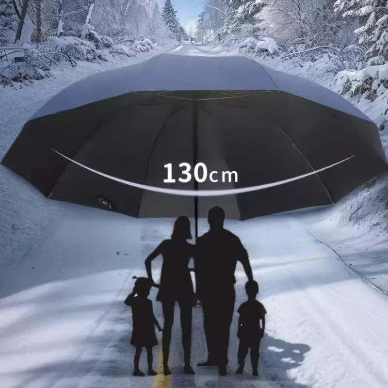 130cm Extra-Large Windproof Folding Umbrella | Sun & Rain