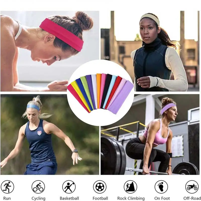 7Pcs Solid Color High Elasticity Headbands Yoga Exercise Headband Hair Accessories Sweat Absorbing Wide Edge Headband Peaceful Pleasures Health and Wellness