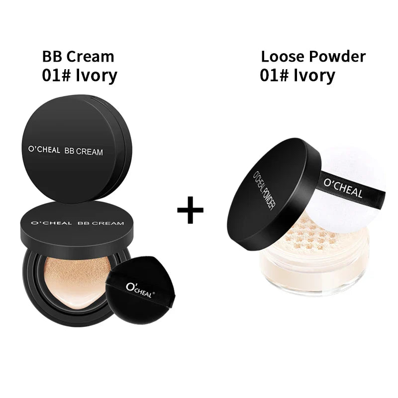 O'CHEAL Oil Control Face Powder & CC Cushion Set – Matte