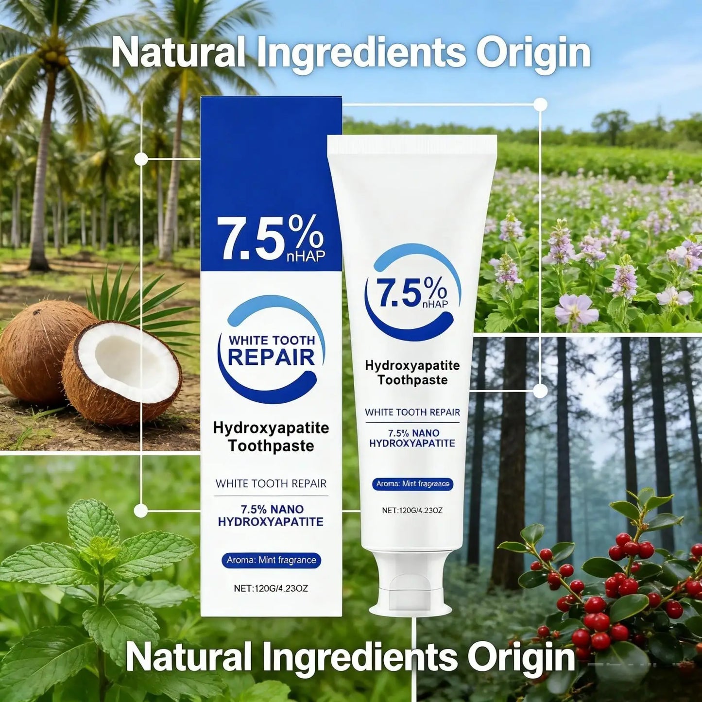 Nano Hydroxyapatite Toothpaste | Whitening & Fresh Breath 120g