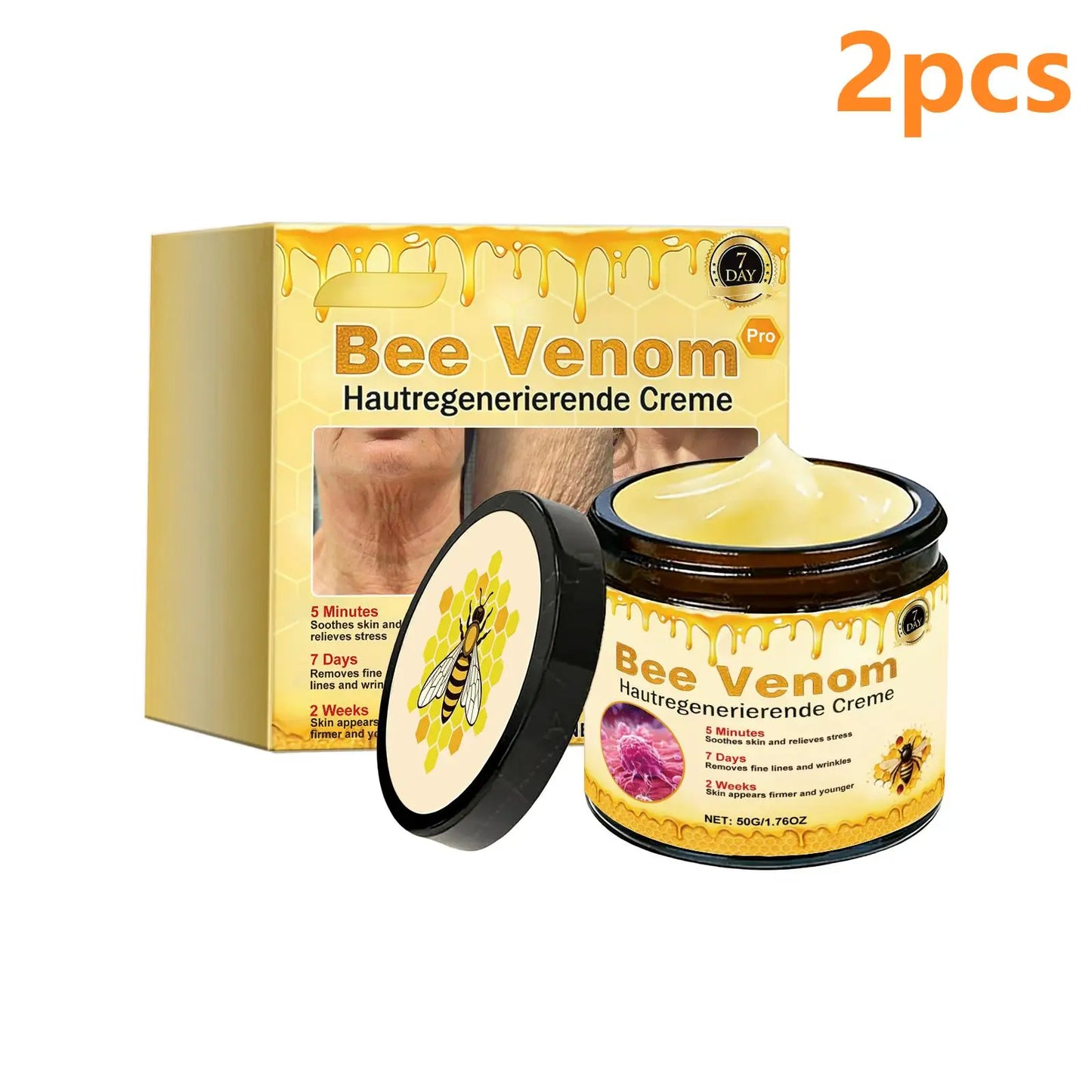 Bee Venom Cream for Skin Rejuvenation and Moisturizing Peaceful Pleasures Health and Wellness 2pcs