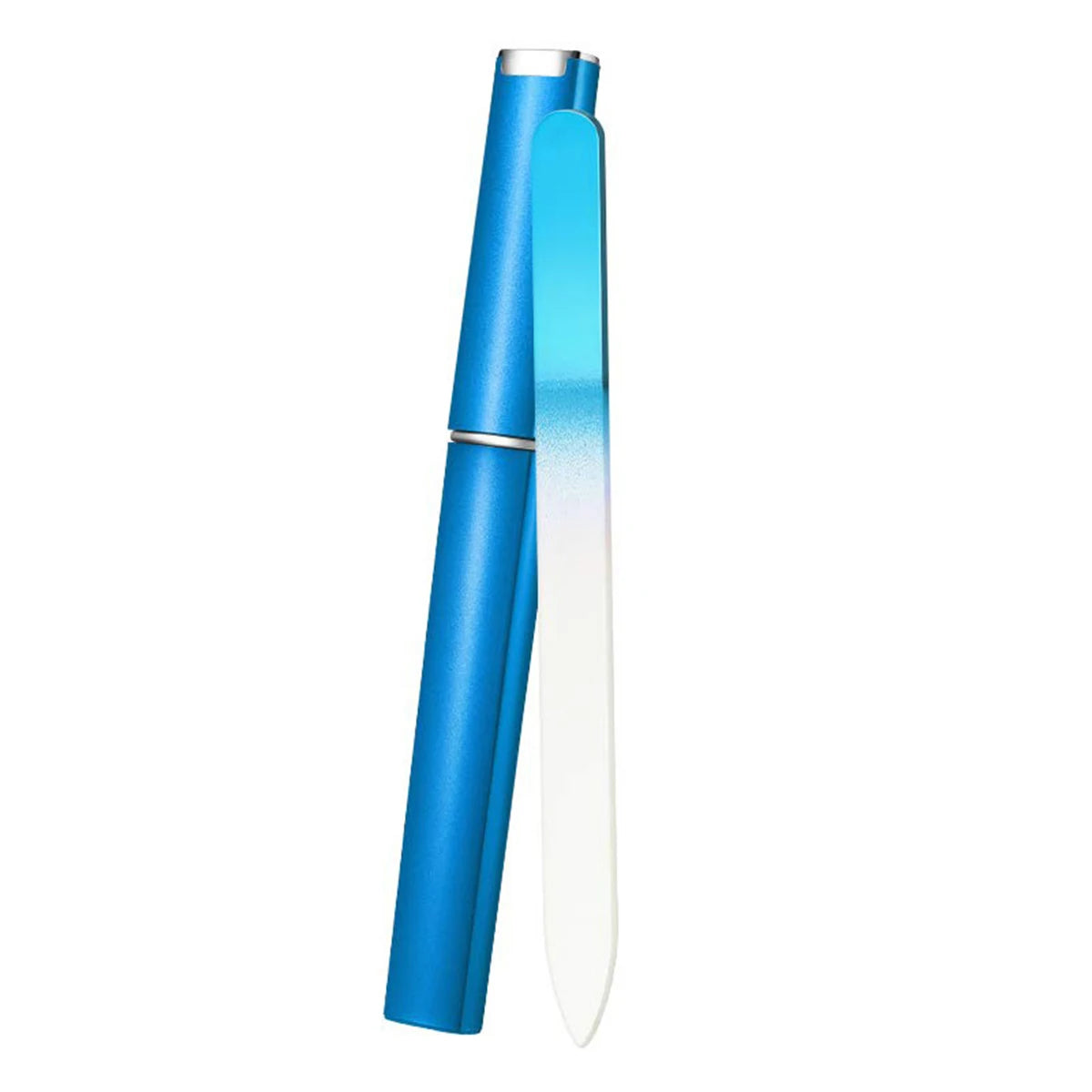 12 Color Crystal Glass Nail File Frosted Polished Nail Tools Sandblasted Glass Nail File Portable Home Tourism Peaceful Pleasures Health and Wellness Blue
