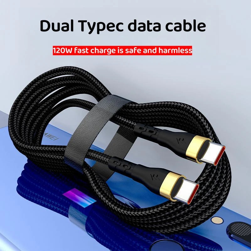 120W USB-C to USB-C Fast Charging Cable | iPhone & Samsung