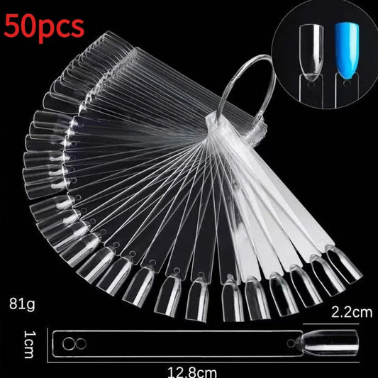 50pcs Nail Polish Color Card Fan Shaped False Nail Tips Display Palette Gel Polish Swatch Sample Board Tool Nail Art Sample Peaceful Pleasures Health and Wellness