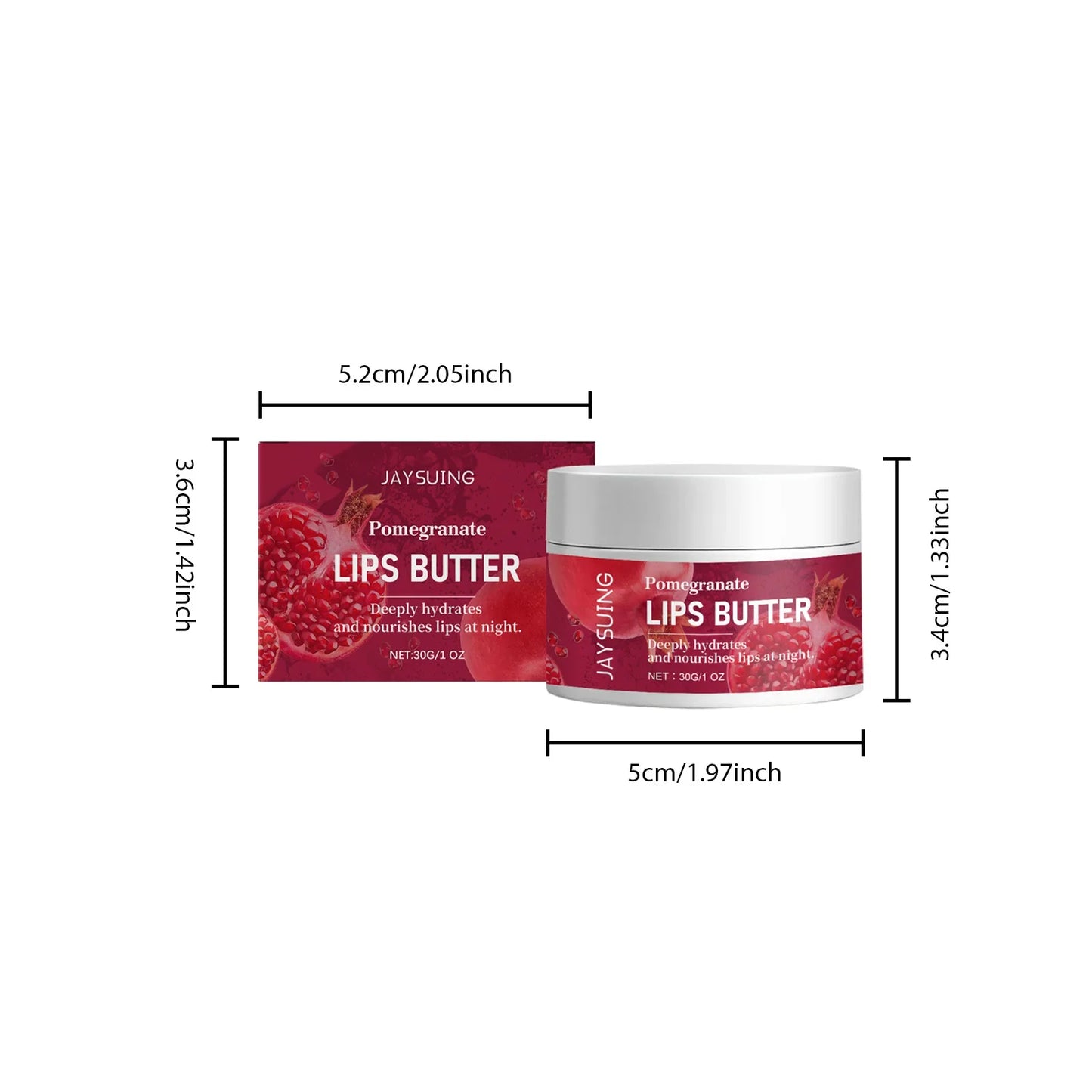 Pomegranate Lip Mask 30g – Overnight Moisturizing Lip Treatment