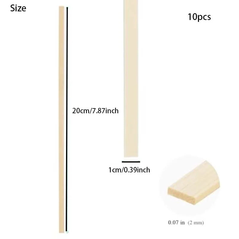 10-Pack Wide Flat Wooden Craft Sticks for DIY & Paint Projects