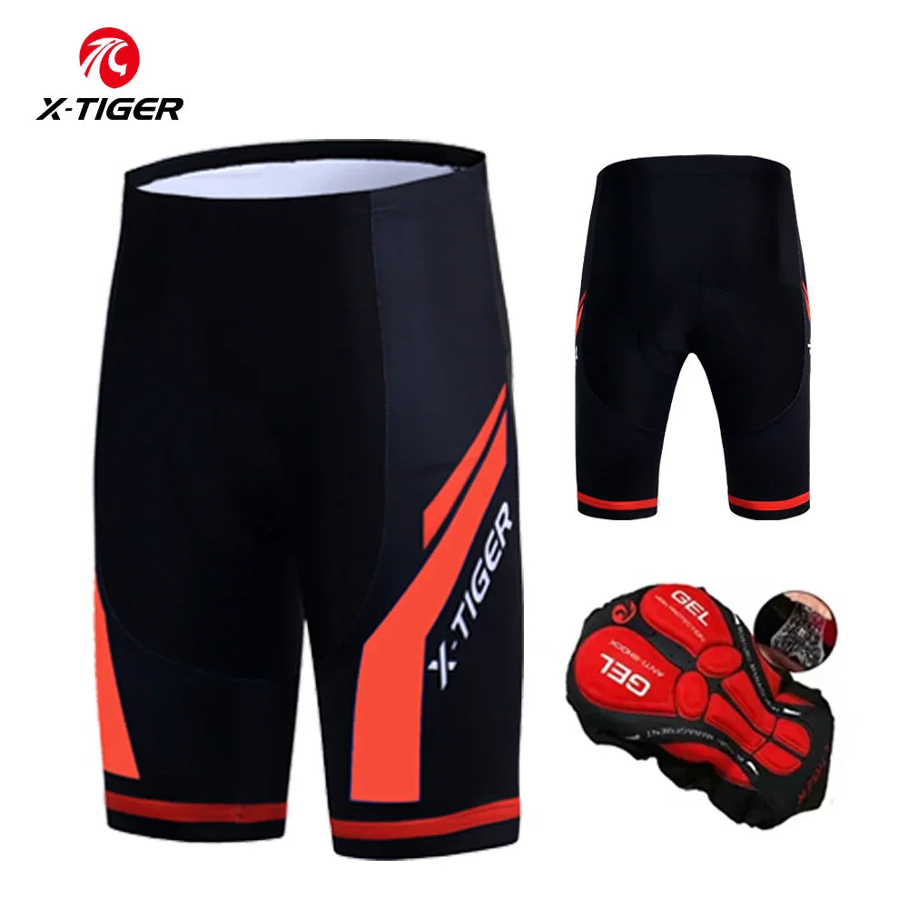 X-TIGER Men's Gel Padded Cycling Shorts – MTB & Road Bike