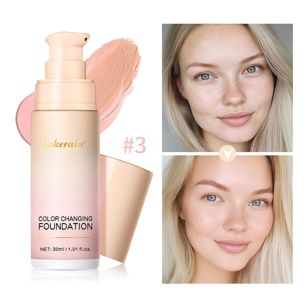 Color Changing Foundation Cream Oil-Control Matte BBCream Waterproof Concealer Liquid overage Matte Base Makeup Peaceful Pleasures Health and Wellness 3pink