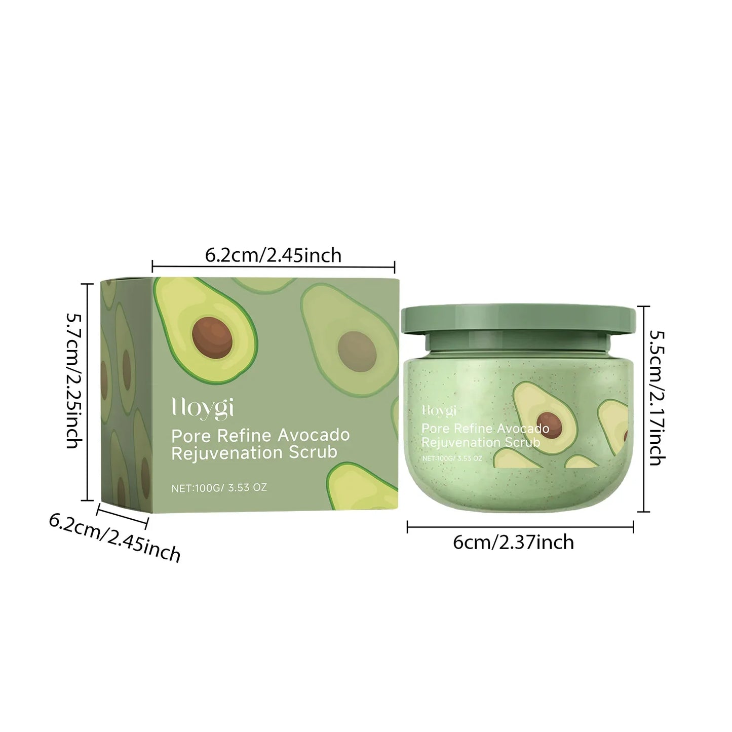Hoygi Avocado Body Scrub 100g – Exfoliate, Hydrate & Glow