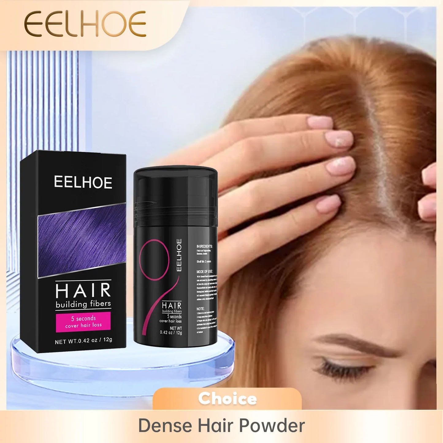 EELHOE Hair Building Fibers – Hairline Filler & Powder 12g