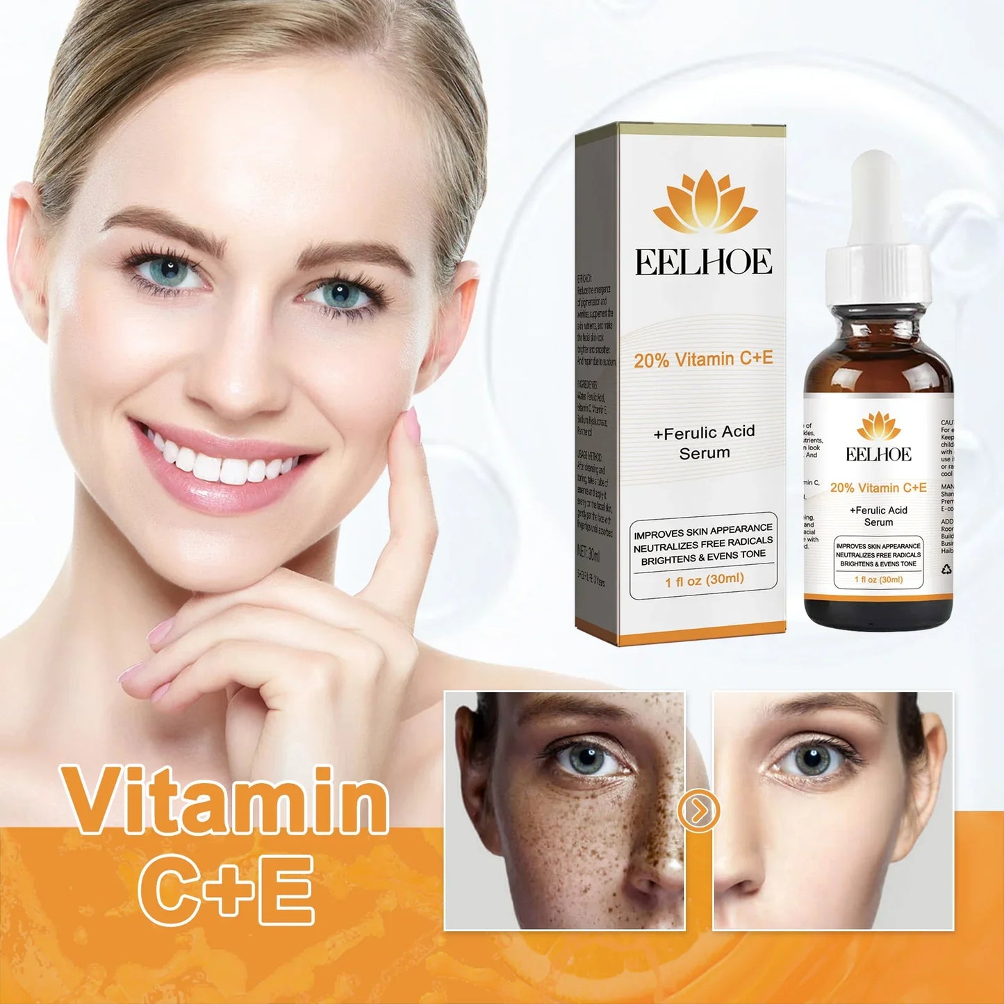 Vitamin C+E Face Serum 30ml – Glow, Moisture & Elasticity