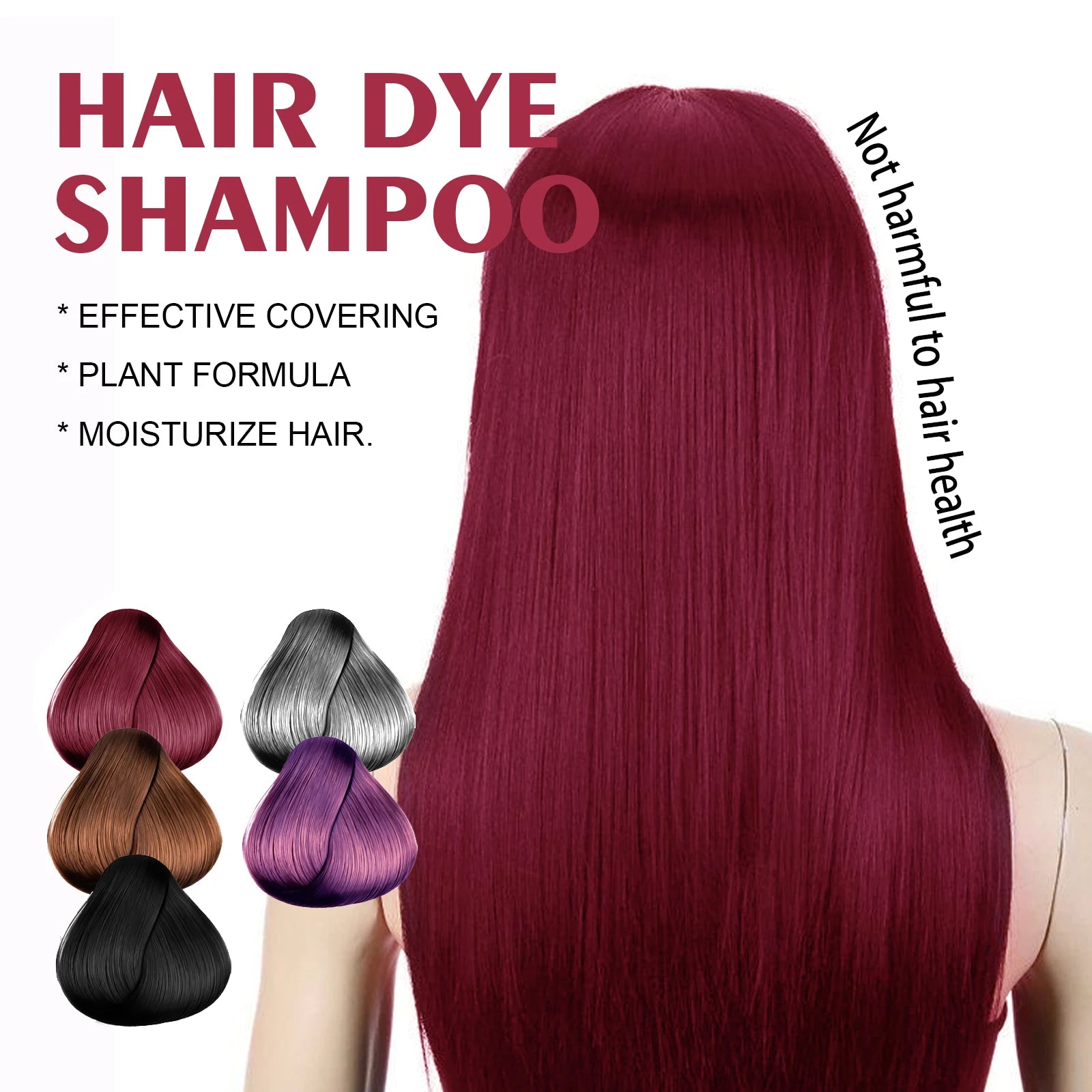 Hair Dye Shampoo Changing Hair Color Non-irritating Repair Oil Control Natural Fast Blacking Moisturizing Hair Coloring Shampoo Peaceful Pleasures Health and Wellness