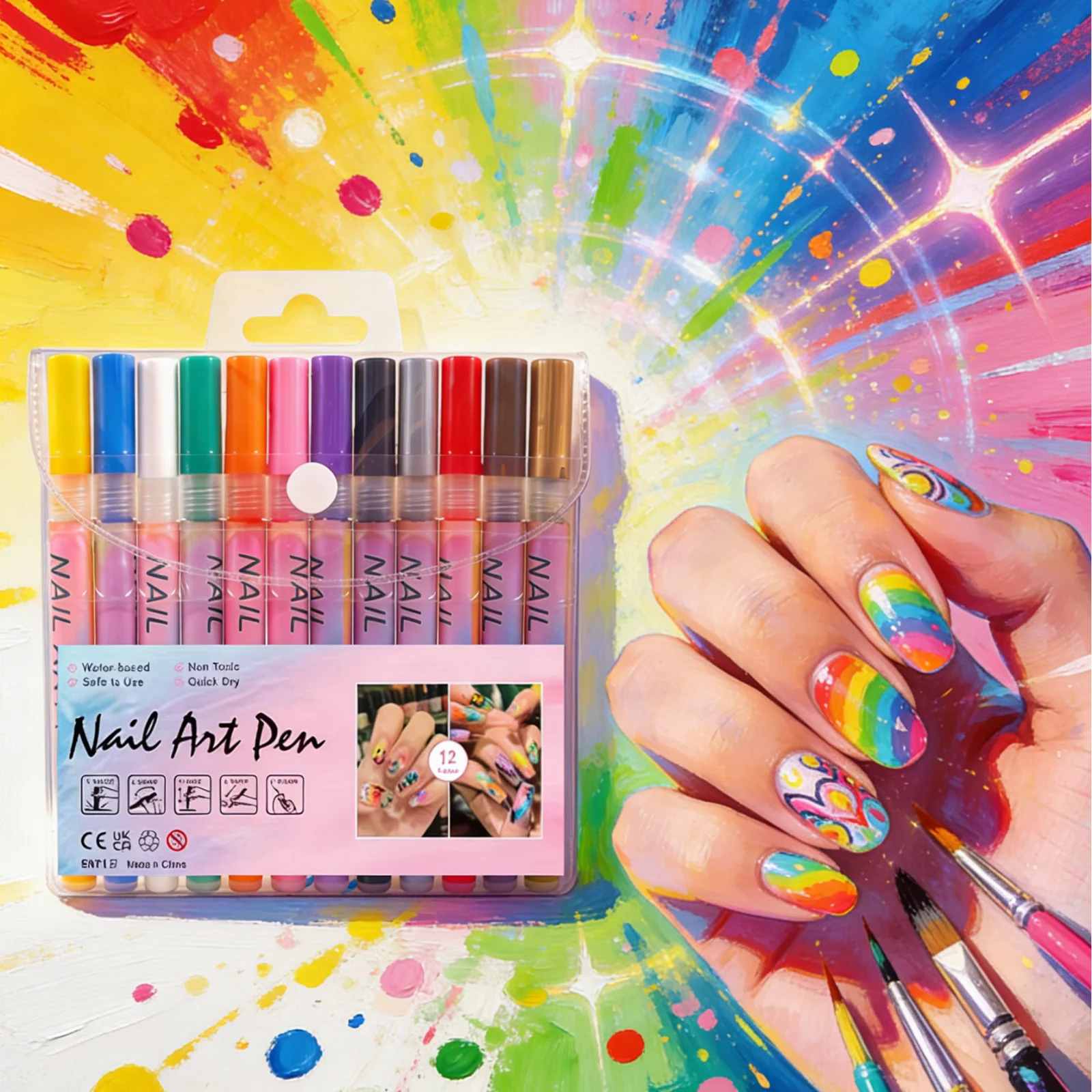 12pcs Nail Art Dotting Pen Set for Creative Nail Designs Peaceful Pleasures Health and Wellness