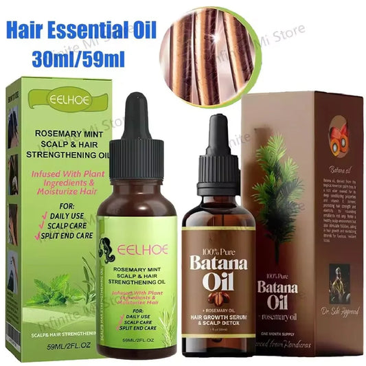 30ml/59ml Batana Rosemary Mint Scalp Hair Strengthening Oil Biotin Essential Oils Nourishing Treatment Split Ends Dry All Types Peaceful Pleasures Health and Wellness