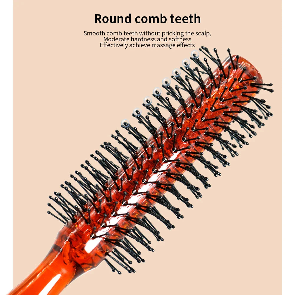 Anti-Static Round Hairbrush – Soft Bristle Salon Styling Comb