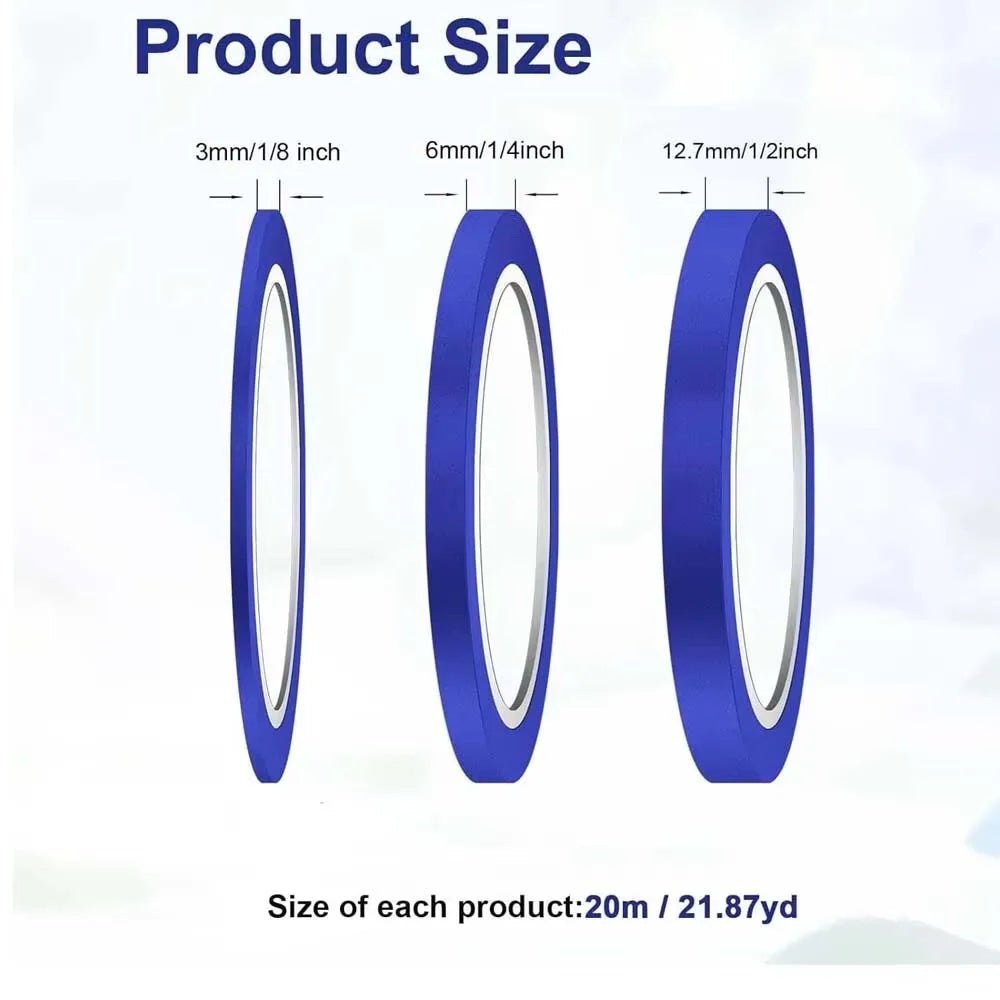 Blue Painter's Masking Tape – 3 Sizes, Clean Release, No Residue