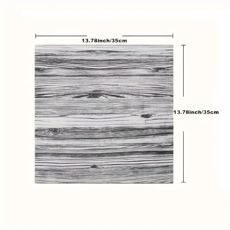 10-Pack 3D Wood Grain Peel & Stick Wall Tiles | Waterproof