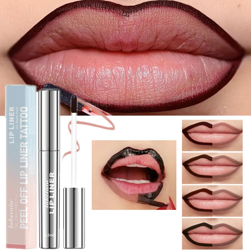 Waterproof Lip Liner Peel Off Tattoo Lipgloss Waterproof Long Lasting Matte Lip Tint Brown Contour Tear-off Lips Stain Cosmetic Peaceful Pleasures Health and Wellness