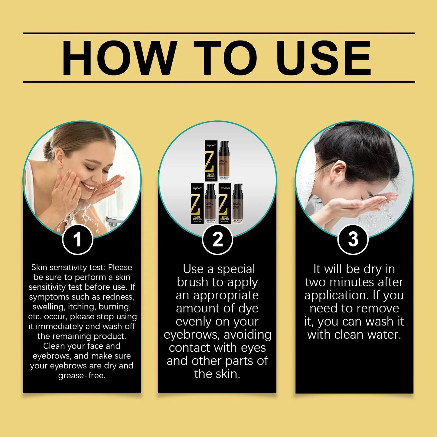 Zephoco Natural Brow Dye Cream – Waterproof & Long-Lasting 10g