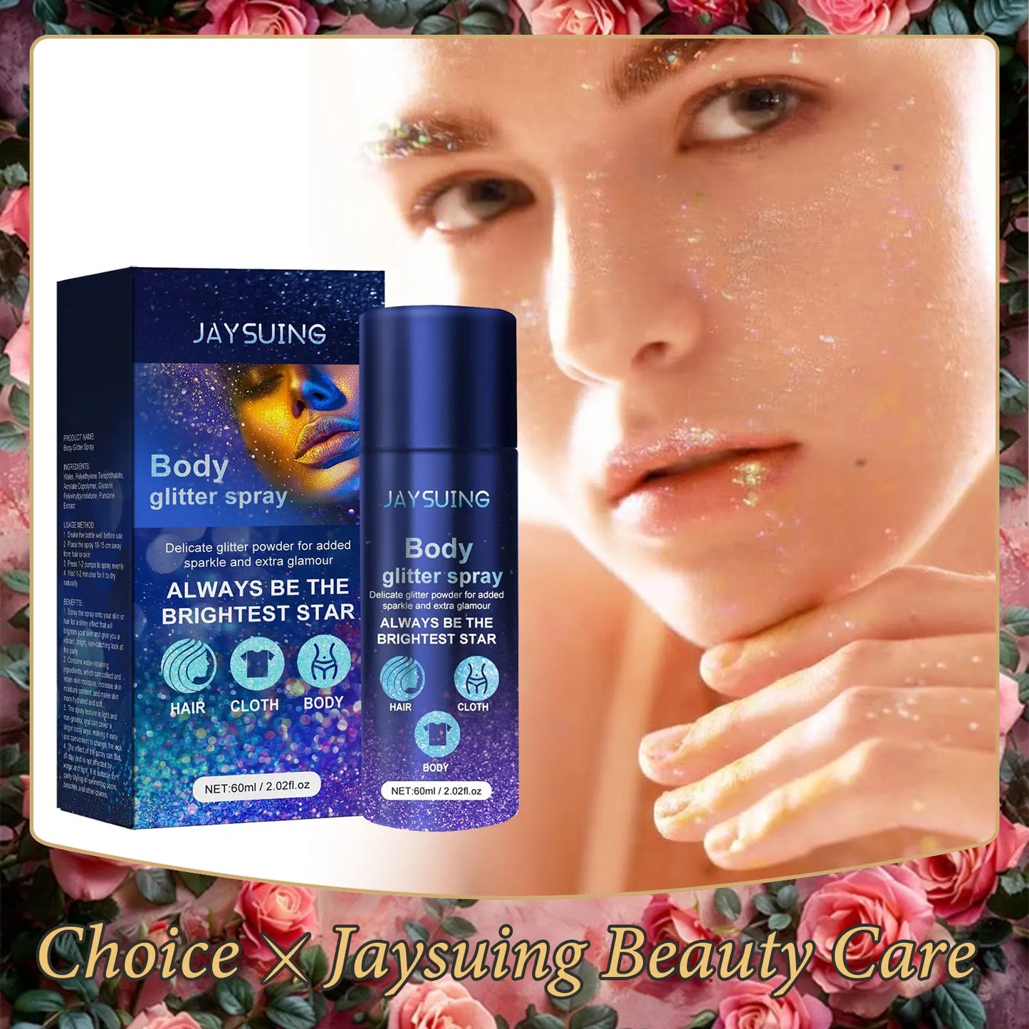 Body Glitter Highlighter Spray – Waterproof Shimmer Sparkle 60ml