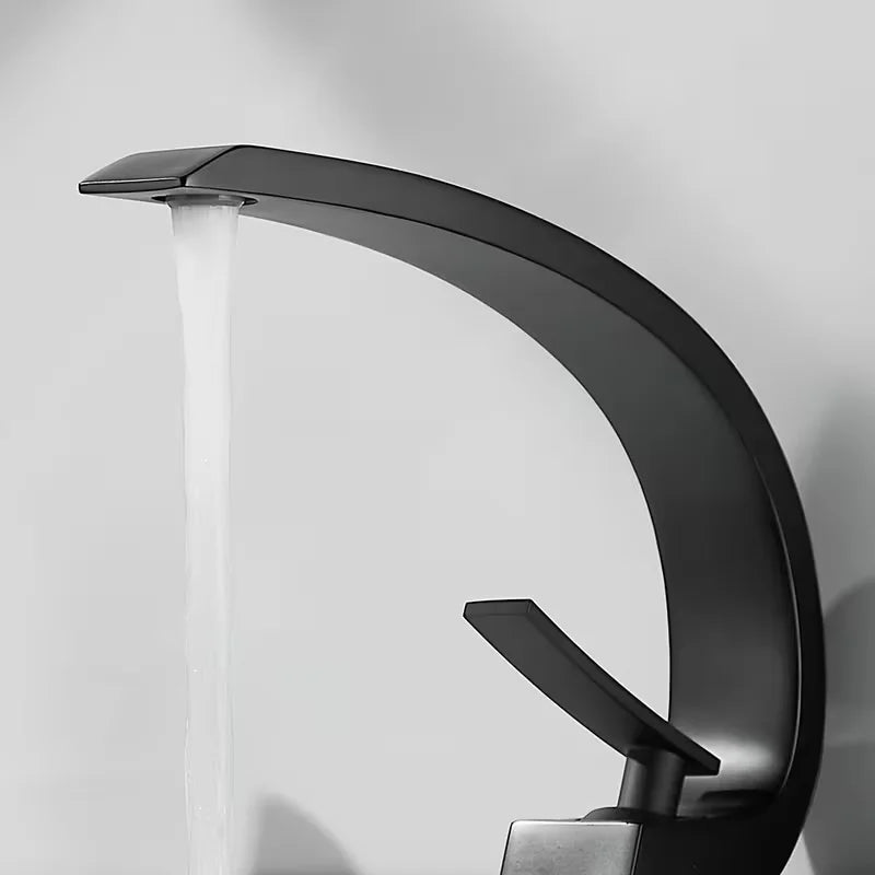 Black Brass Basin Faucet | Single Hole Deck Mount Mixer Tap