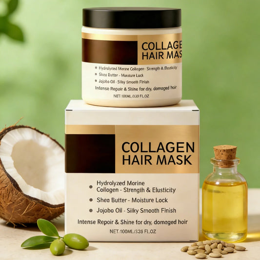 Keratin & Collagen Hair Mask – Argan Oil & Shea Butter | 100ml Deep Conditioning Hair Mask Peaceful Pleasures Health and Wellness