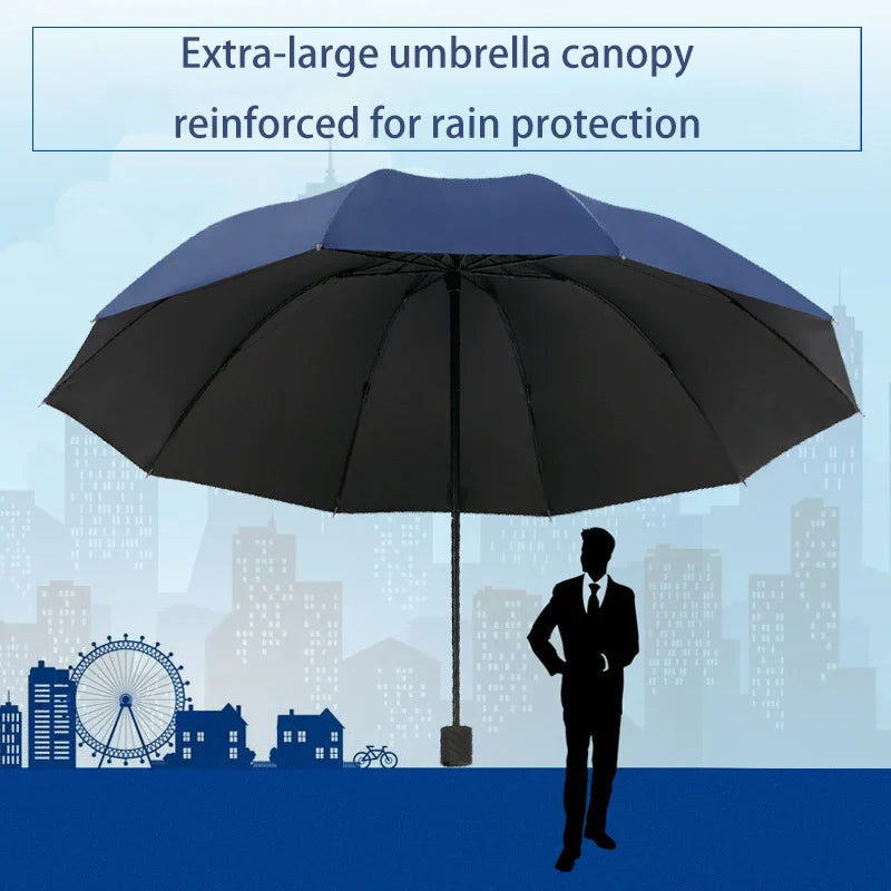 130cm Extra-Large Windproof Folding UV Umbrella | Sun & Rain