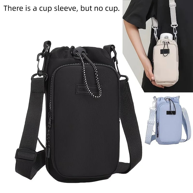 Insulated Water Bottle Crossbody Carrier Bag | Adjustable Strap