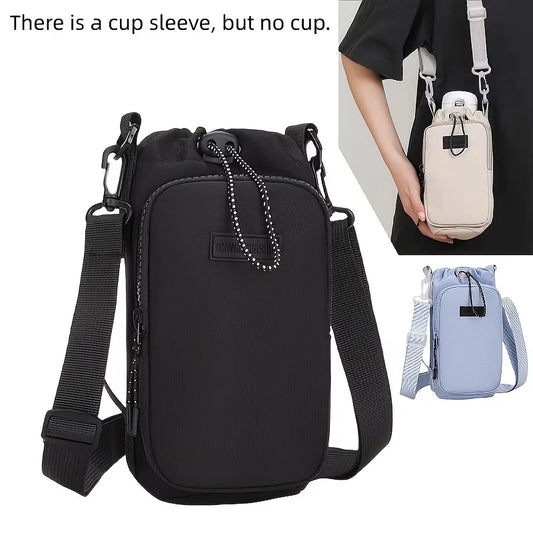 Insulated Water Bottle Crossbody Carrier Bag | Adjustable Strap Bottle Carrier Bag Peaceful Pleasures Health and Wellness