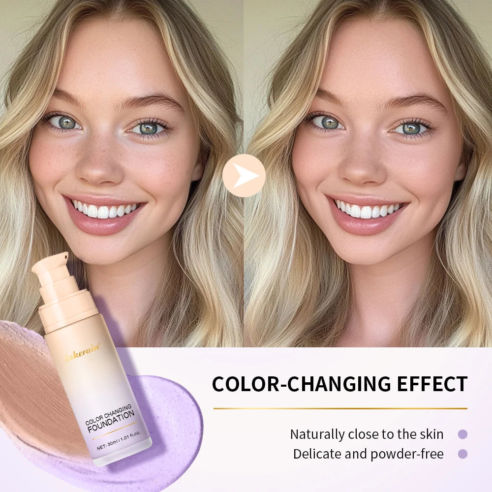 Color Changing Foundation Cream Oil-Control Matte BBCream Waterproof Concealer Liquid overage Matte Base Makeup Peaceful Pleasures Health and Wellness 2Purple