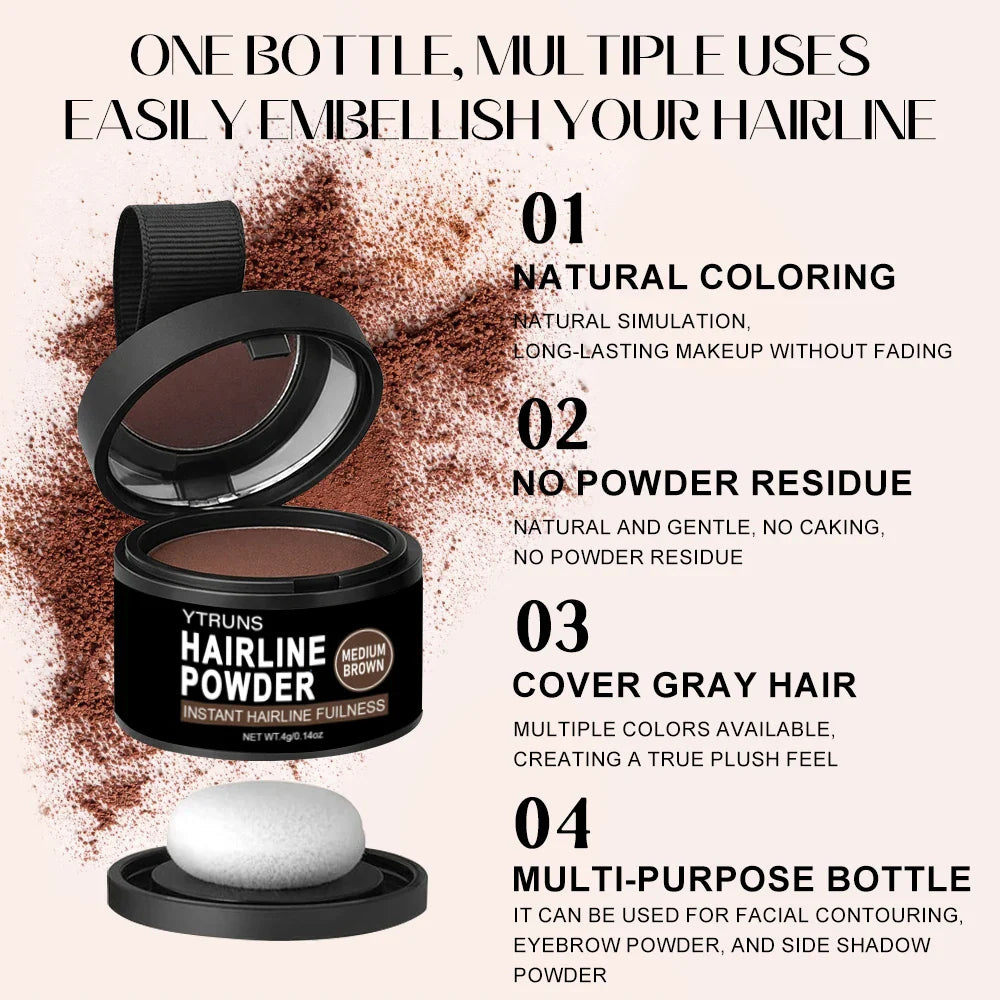 YTRUNS Hairline Powder Medium Brown | Root Touch-Up Shadow 4g
