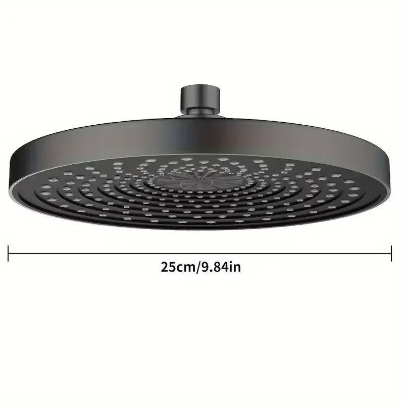 25cm Rainfall Shower Head | High-Pressure Round Top Spray