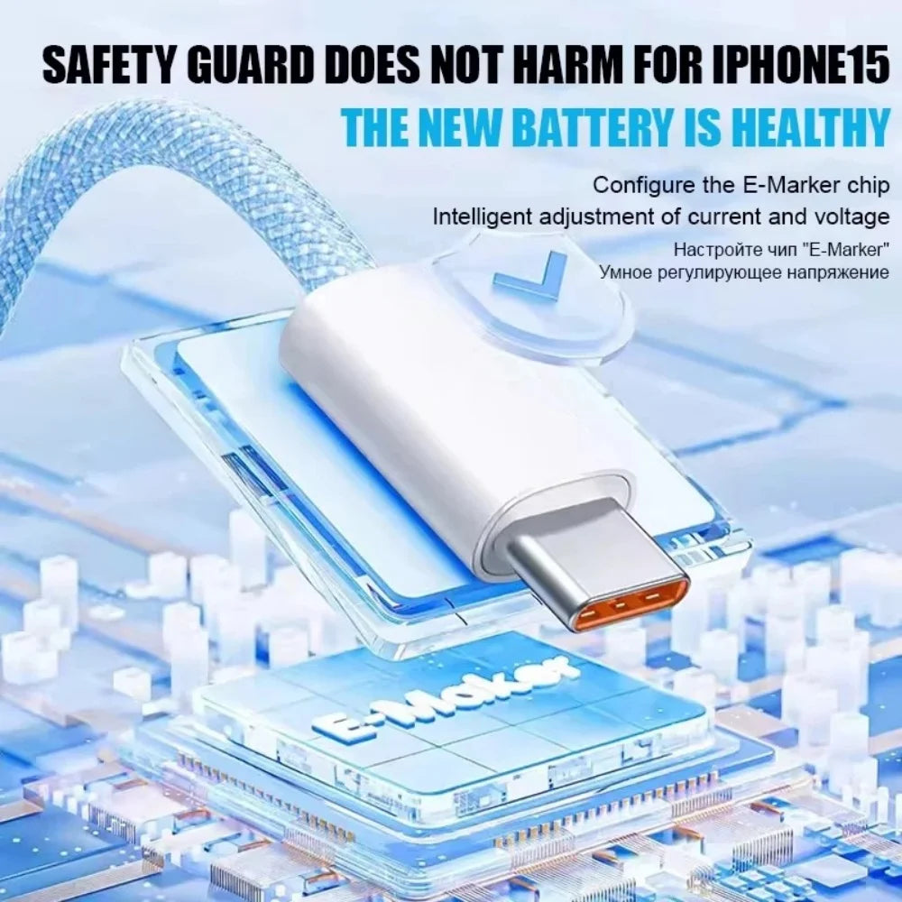 PD 60W USB-C to USB-C Fast Charging Cable | 1–3 Pack
