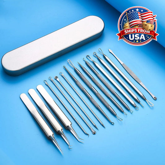 16-Piece Blackhead Remover & Acne Extractor Tool Kit Peaceful Pleasures Health and Wellness