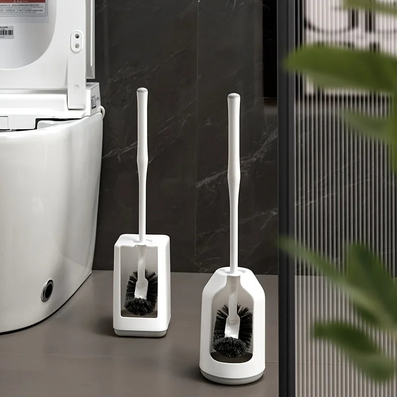Toilet Brush Set with Ventilated Base & Long Ergonomic Handle